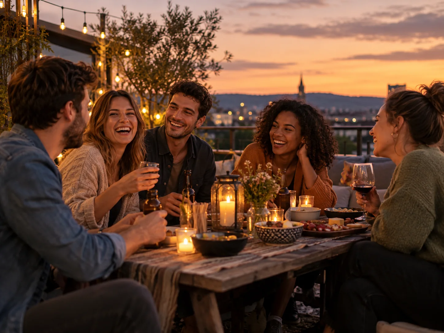 Freunde verbringen gemeinsam einen Abend